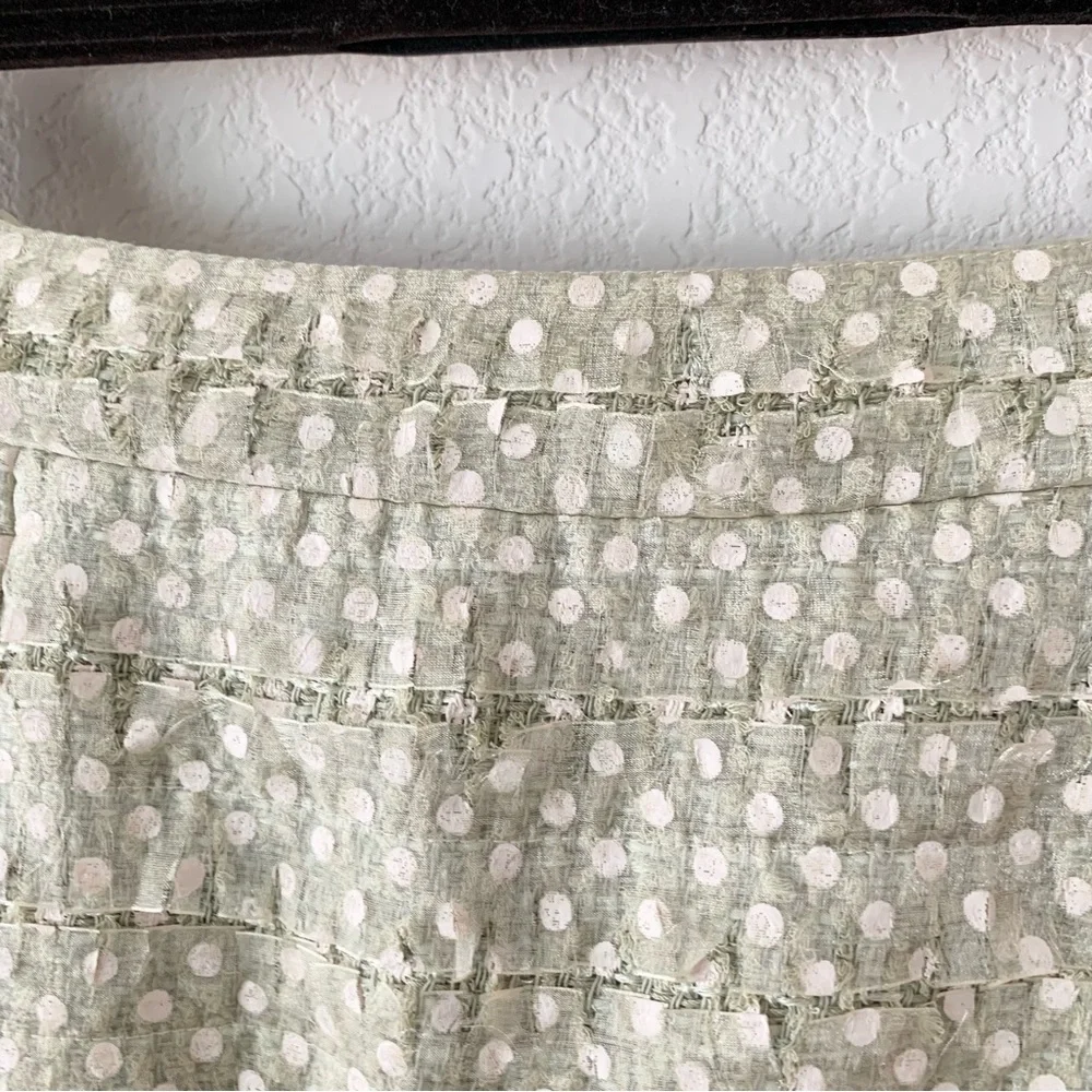 New Chanel pastel green tweed ribbon skirt